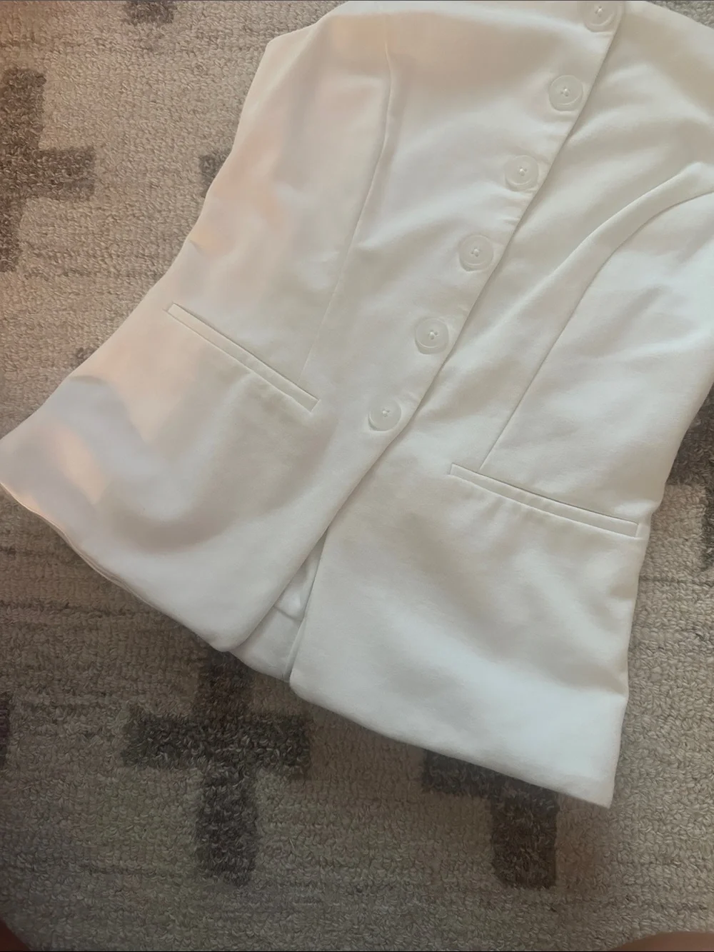 Anthropologie White Spaghetti Strap Button Front Tank